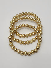 Load image into Gallery viewer, 18K Gold Plated Beaded  Elastic  Bracelet 3 in 1 Set.
