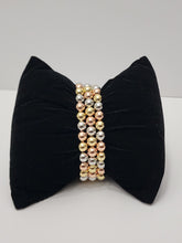 Load image into Gallery viewer, 18K 3 Tone Italian Gold Plated Beaded Elastic 3 in 1 Bracelet Set