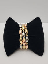 Load image into Gallery viewer, 18K 3 Tone Italian Gold Plated Beaded  Bracelet Set