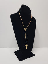 Load image into Gallery viewer, 18K 3 Tone Gold Plated Rosary Beads