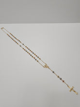 Load image into Gallery viewer, 18K 3 Tone Gold Plated Rosary Beads