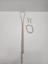 Load image into Gallery viewer, 18K Gold Plated Long CZ Set