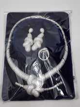 Load image into Gallery viewer, 18K Italian White Gold Plated Cubic Zirconia Set