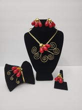 Load image into Gallery viewer, 18K Brazilian Gold Plated With Red Bead 4 in 1 Set