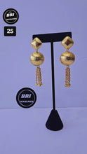 Load and play video in Gallery viewer, 18K Gold Plated Drop with Tassel Earring