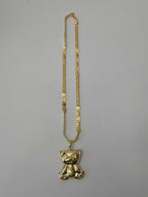 Load image into Gallery viewer, 18K Gold Plated 18" Razor and Carpet Necklace with Big Teddy Bear Pendant