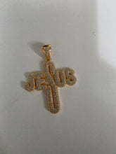 Load image into Gallery viewer, 18K Gold Plated CZ Cross Pendant