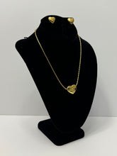Load image into Gallery viewer, 18K Gold Plated Simple Heart Chocker Necklace and Earring Set