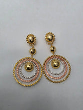 Load image into Gallery viewer, 18K Gold Plated 3 Tone Drop Earring