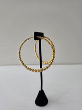 Load image into Gallery viewer, 18K Gold Plated Bold Beaded Hoop Earring