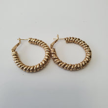 Load image into Gallery viewer, 18K BRAZILIAN GOLD PLATED TWISTED HOOP EARRINGS