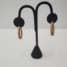 Load image into Gallery viewer, 18K BRAZILIAN GOLD PLATED TWISTED HOOP EARRINGS