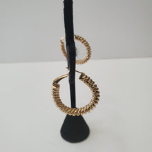 Load image into Gallery viewer, 18K BRAZILIAN GOLD PLATED TWISTED HOOP EARRINGS