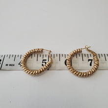 Load image into Gallery viewer, 18K BRAZILIAN GOLD PLATED TWISTED HOOP EARRINGS