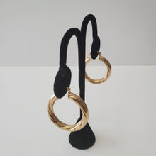 Load image into Gallery viewer, 18K BRAZILIAN GOLD PLATED TWISTED HOOP EARRINGS