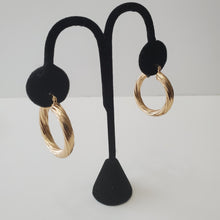 Load image into Gallery viewer, 18K BRAZILIAN GOLD PLATED TWISTED HOOP EARRINGS