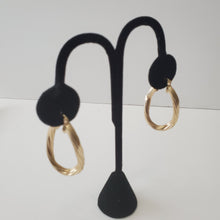 Load image into Gallery viewer, 18K BRAZILIAN GOLD PLATED TWISTED HOOP EARRINGS