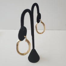 Load image into Gallery viewer, 18K BRAZILIAN GOLD PLATED TWISTED HOOP EARRINGS