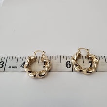 Load image into Gallery viewer, 18K BRAZILIAN GOLD PLATED TWISTED HOOP EARRINGS