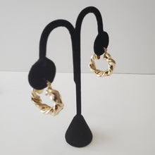 Load image into Gallery viewer, 18K BRAZILIAN GOLD PLATED TWISTED HOOP EARRINGS