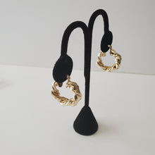 Load image into Gallery viewer, 18K BRAZILIAN GOLD PLATED TWISTED HOOP EARRINGS