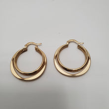Load image into Gallery viewer, 18K BRAZILIAN GOLD PLATED TWISTED HOOP EARRINGS