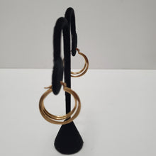 Load image into Gallery viewer, 18K BRAZILIAN GOLD PLATED TWISTED HOOP EARRINGS