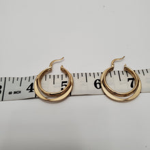 Load image into Gallery viewer, 18K BRAZILIAN GOLD PLATED TWISTED HOOP EARRINGS