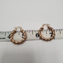 Load image into Gallery viewer, 18K BRAZILIAN GOLD PLATED TWISTED HOOP EARRINGS