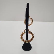 Load image into Gallery viewer, 18K BRAZILIAN GOLD PLATED TWISTED HOOP EARRINGS