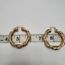 Load image into Gallery viewer, 18K BRAZILIAN GOLD PLATED TWISTED HOOP EARRINGS