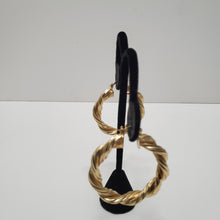 Load image into Gallery viewer, 18K BRAZILIAN GOLD PLATED TWISTED HOOP EARRINGS
