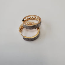 Load image into Gallery viewer, 18K BRAZILIAN GOLD PLATED CZ HOOP EARRINGS
