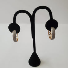 Load image into Gallery viewer, 18K BRAZILIAN GOLD PLATED CZ HOOP EARRINGS