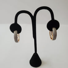 Load image into Gallery viewer, 18K BRAZILIAN GOLD PLATED CZ HOOP EARRINGS