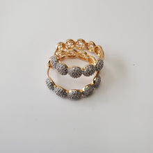 Load image into Gallery viewer, 18K BRAZILIAN GOLD PLATED CZ HOOP EARRINGS