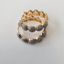 Load image into Gallery viewer, 18K BRAZILIAN GOLD PLATED CZ HOOP EARRINGS