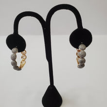 Load image into Gallery viewer, 18K BRAZILIAN GOLD PLATED CZ HOOP EARRINGS