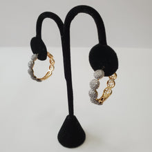 Load image into Gallery viewer, 18K BRAZILIAN GOLD PLATED CZ HOOP EARRINGS