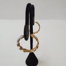 Load image into Gallery viewer, 18K BRAZILIAN GOLD PLATED CZ HOOP EARRINGS