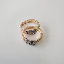 Load image into Gallery viewer, 18K BRAZILIAN GOLD PLATED CZ HOOP EARRINGS
