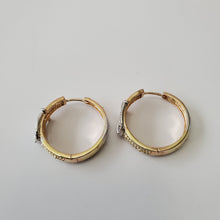 Load image into Gallery viewer, 18K BRAZILIAN GOLD PLATED CZ HOOP EARRINGS
