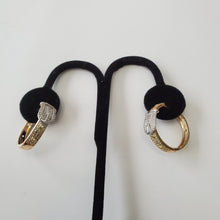 Load image into Gallery viewer, 18K BRAZILIAN GOLD PLATED CZ HOOP EARRINGS