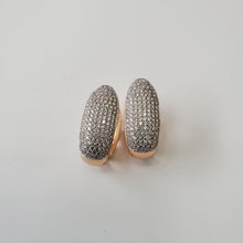 Load image into Gallery viewer, 18K BRAZILIAN GOLD PLATED CZ HOOP EARRINGS