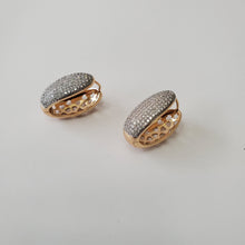 Load image into Gallery viewer, 18K BRAZILIAN GOLD PLATED CZ HOOP EARRINGS