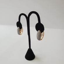 Load image into Gallery viewer, 18K BRAZILIAN GOLD PLATED CZ HOOP EARRINGS