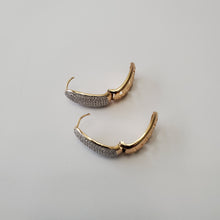 Load image into Gallery viewer, 18K BRAZILIAN GOLD PLATED CZ HOOP EARRINGS