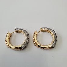 Load image into Gallery viewer, 18K BRAZILIAN GOLD PLATED CZ HOOP EARRINGS