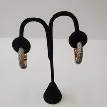 Load image into Gallery viewer, 18K BRAZILIAN GOLD PLATED CZ HOOP EARRINGS