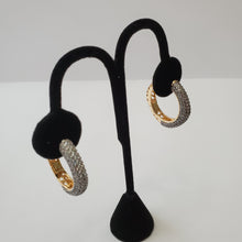 Load image into Gallery viewer, 18K BRAZILIAN GOLD PLATED CZ HOOP EARRINGS